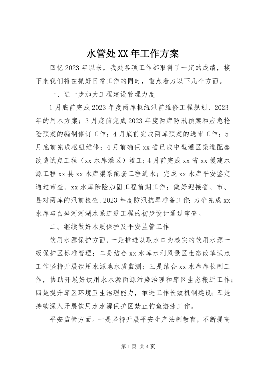 2023年水管处工作计划.docx_第1页