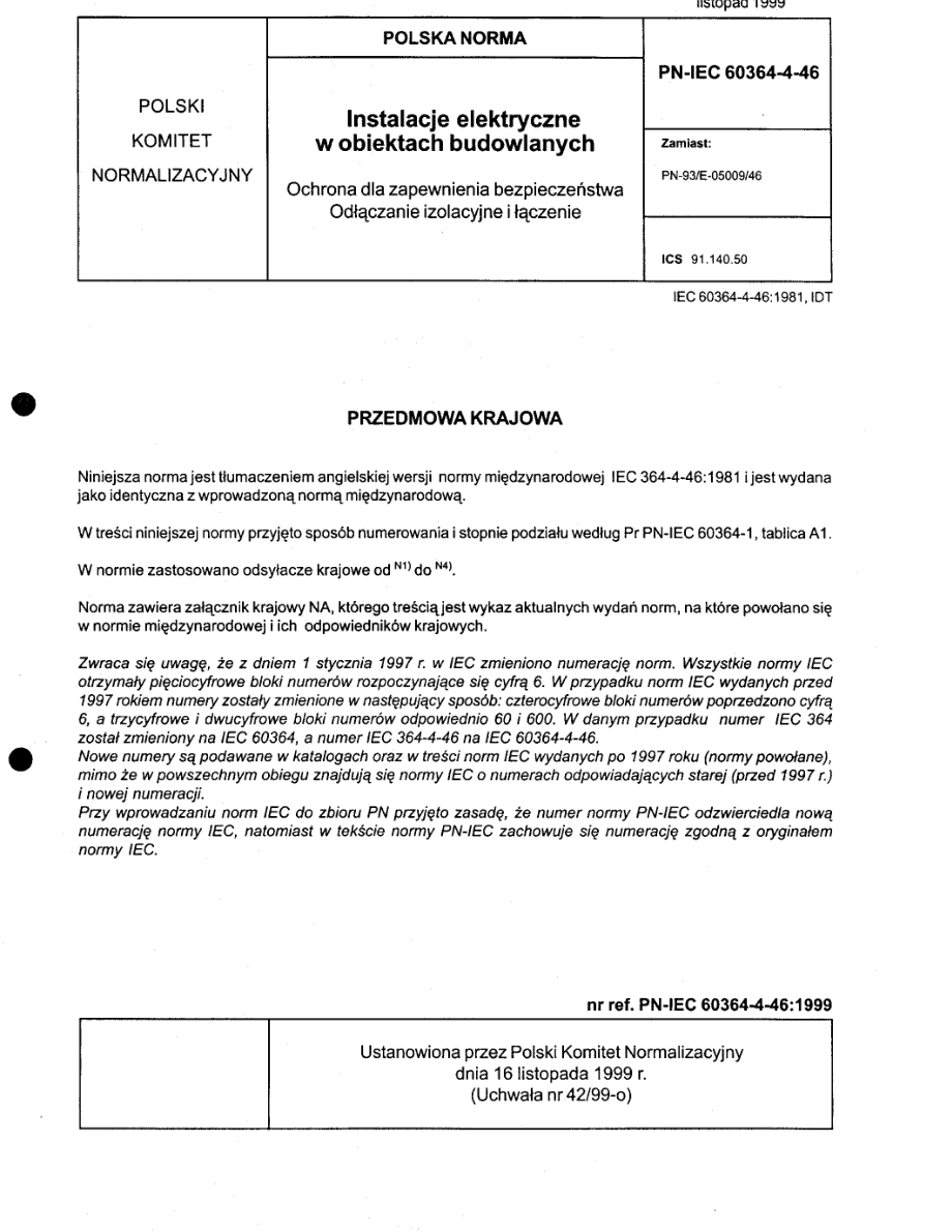 PN-IEC-60364-4-46.1999.pdf_第1页