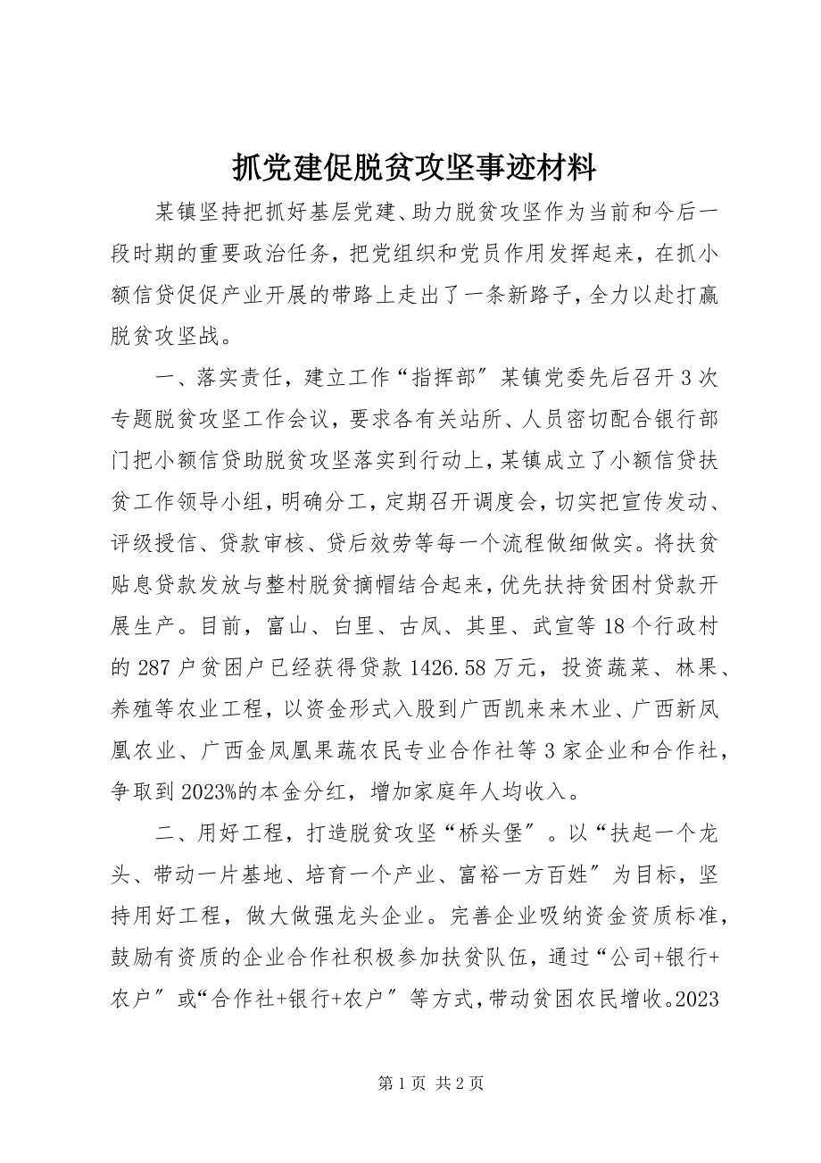 2023年抓党建促脱贫攻坚事迹材料.docx_第1页