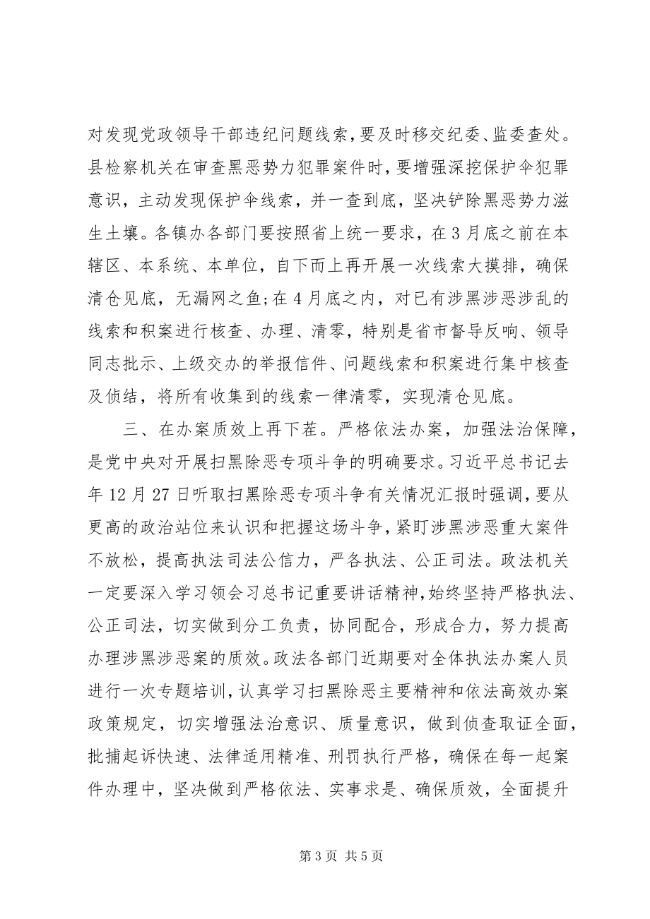 2023年扫黑除恶专项斗争问题整改和重点工作部署推进会上的致辞.docx_第3页