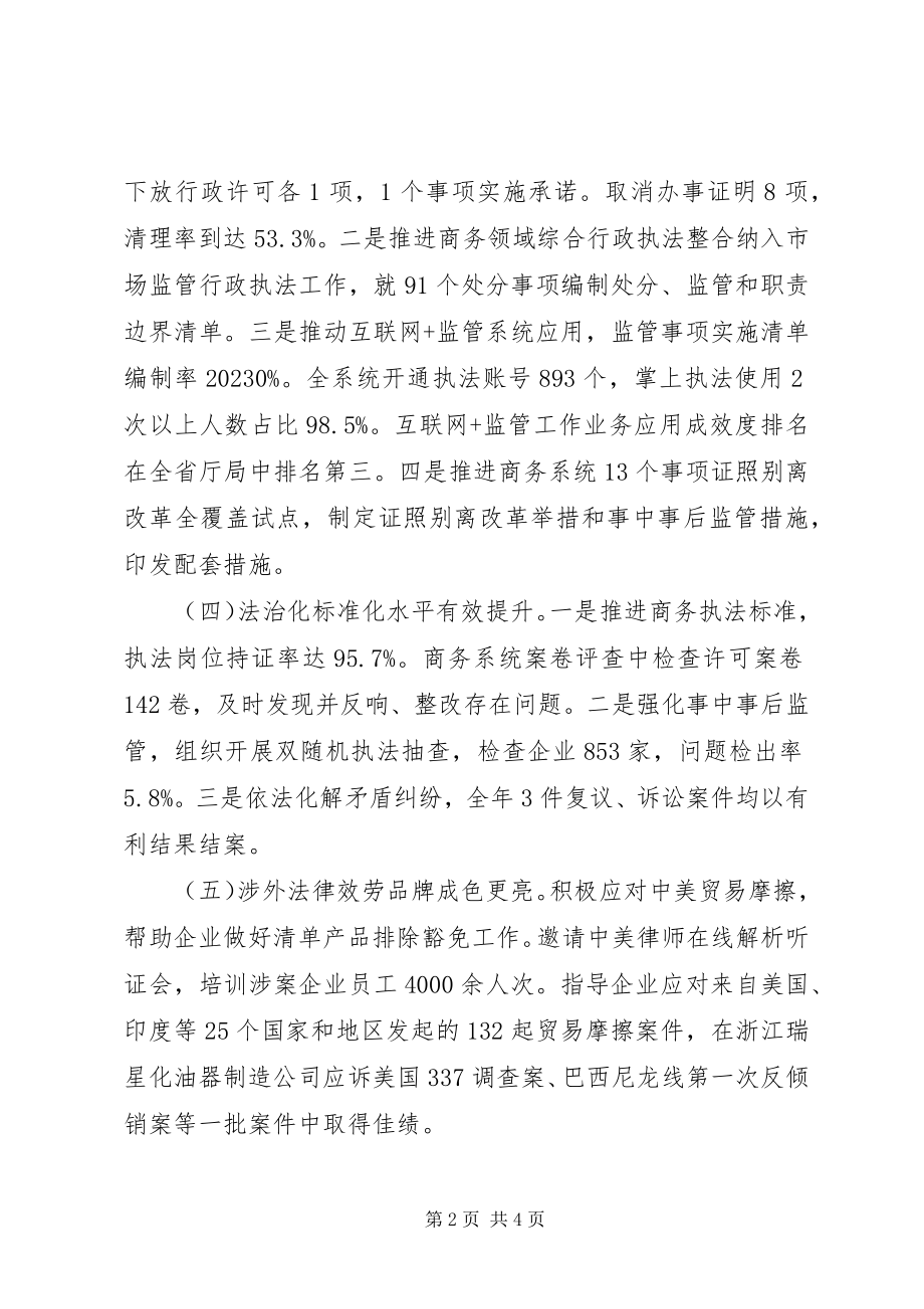 2023年省商务厅法治政府建设工作情况报告.docx_第2页