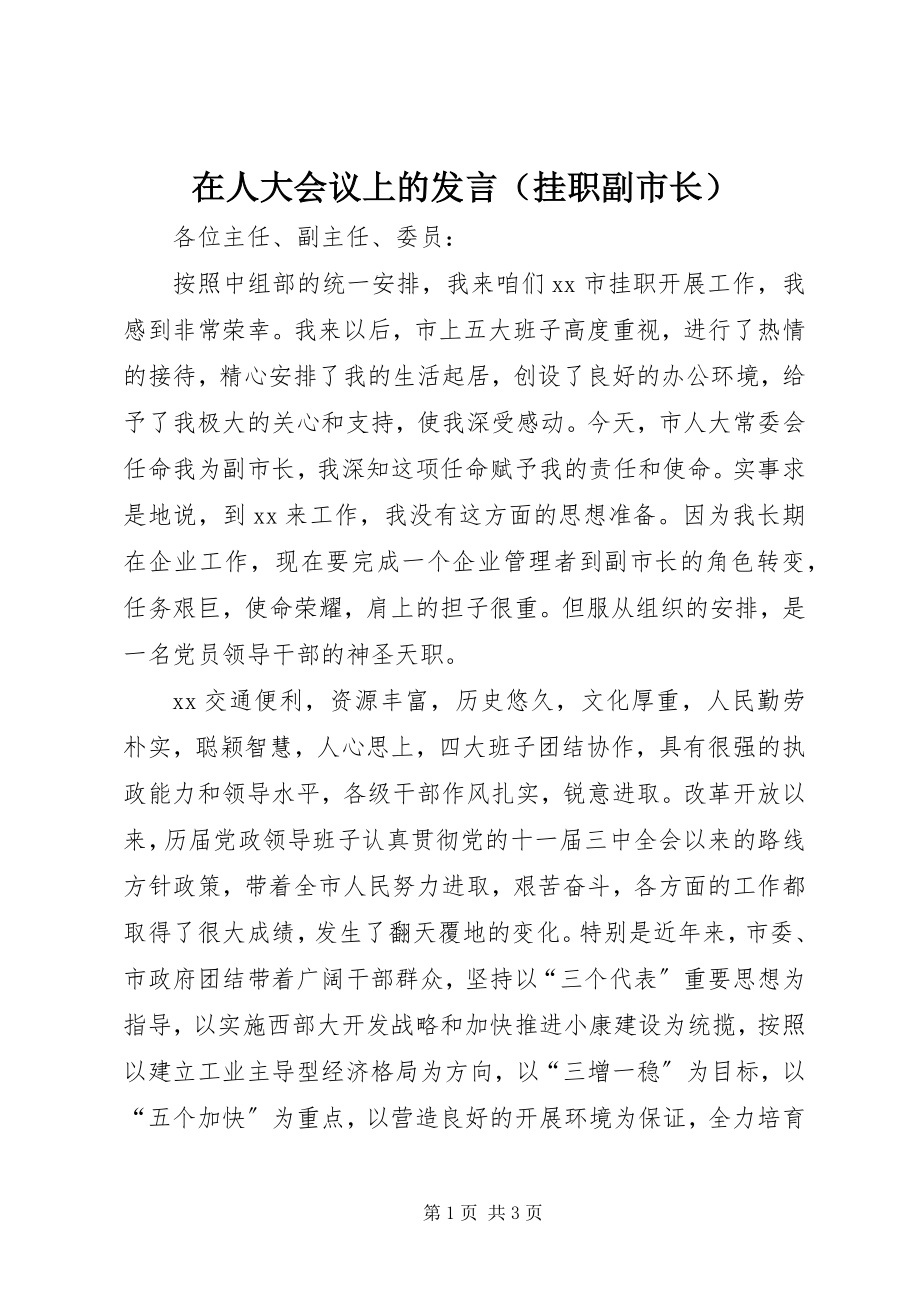 2023年在人大会议上的发言（挂职副市长）.docx_第1页