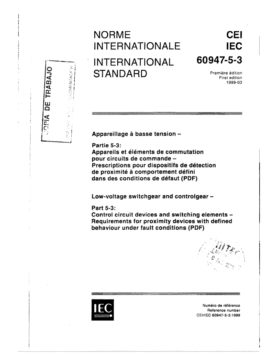 IEC_60947-5-3_1_1999._Low_voltage_switchgear_and_controlgear.pdf_第1页