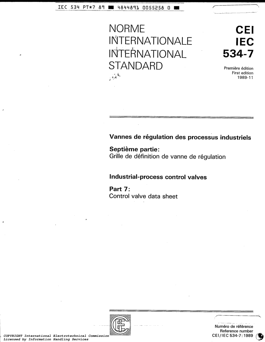 IEC_60534-7_-_1st_Ed_1989-_Industrial_Process_Control_Valves_-_7_Da_IMFkY7q.pdf_第1页