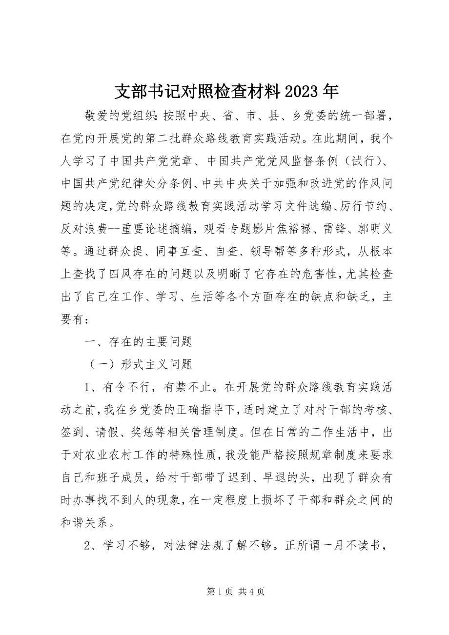 2023年支部书记对照检查材料2.docx_第1页