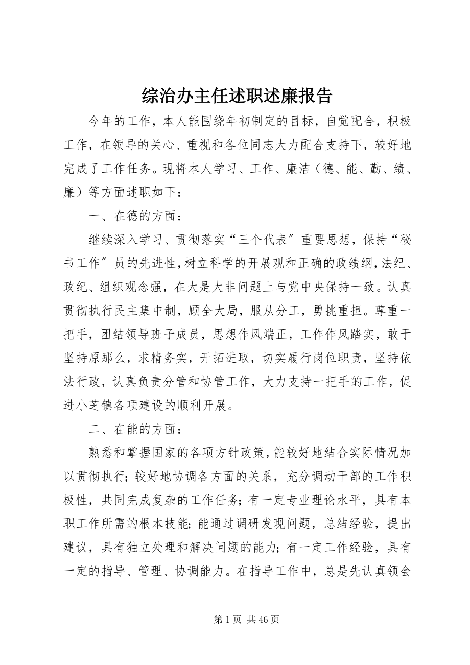 2023年综治办主任述职述廉报告.docx_第1页