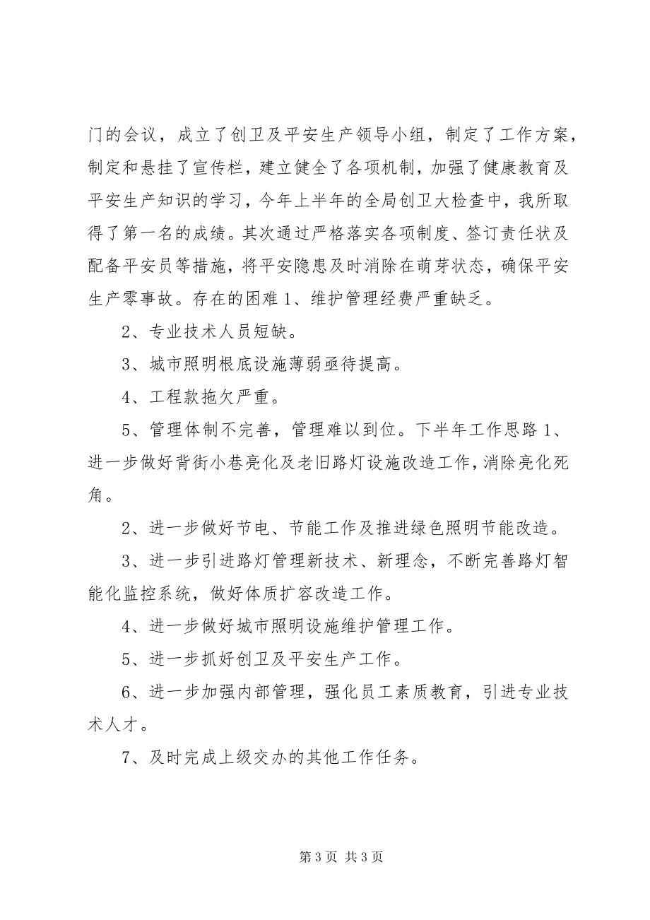 2023年市路灯管理所半年工作总结及下半年工作思路.docx_第3页