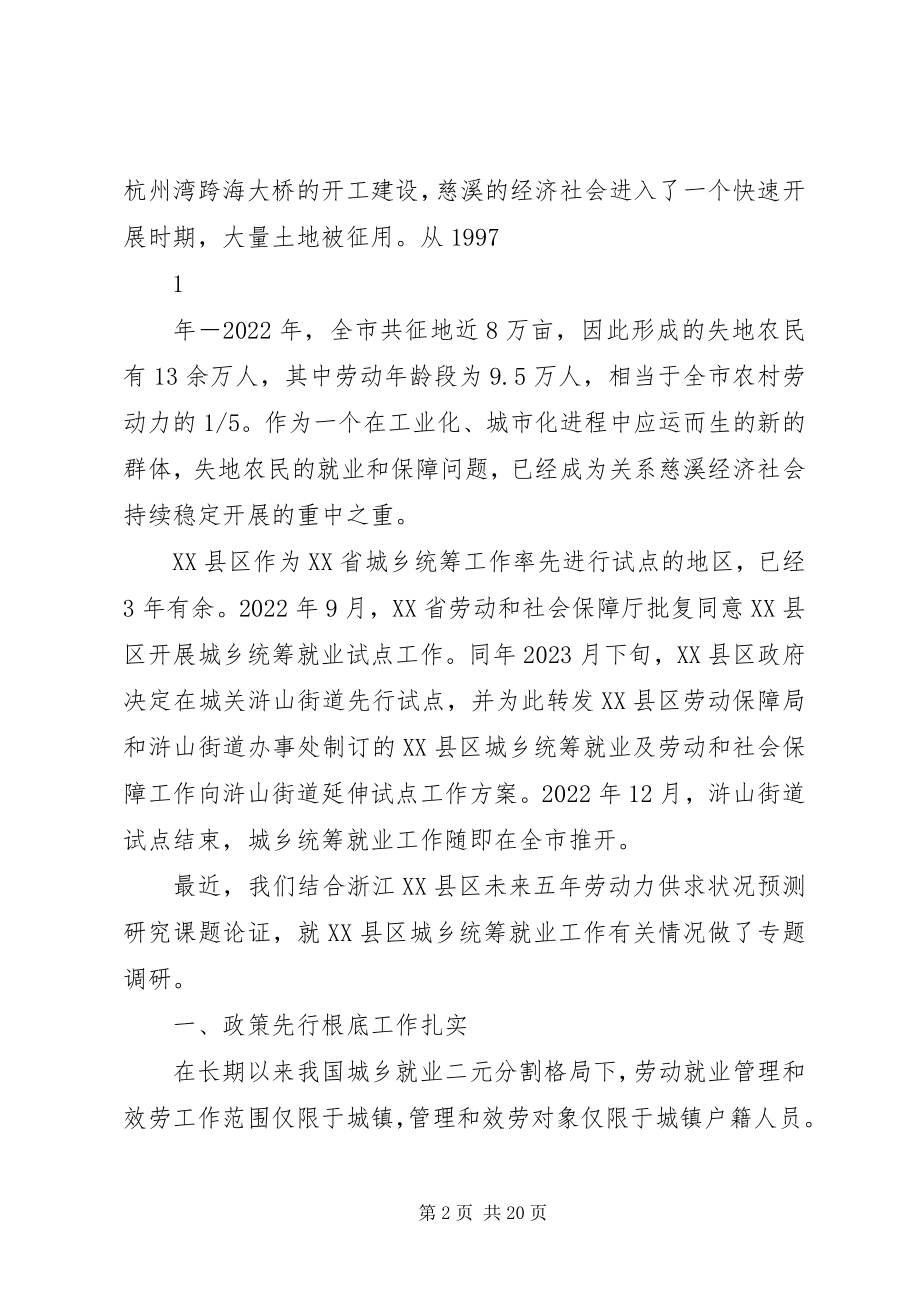 2023年浙江XX县区城乡统筹就业调查与思考.docx_第2页