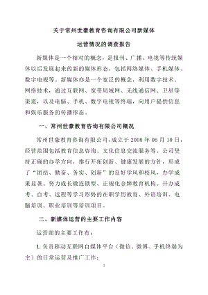 关于某教育咨询有限公司新媒体运营情况的调查报告工商管理专业.docx