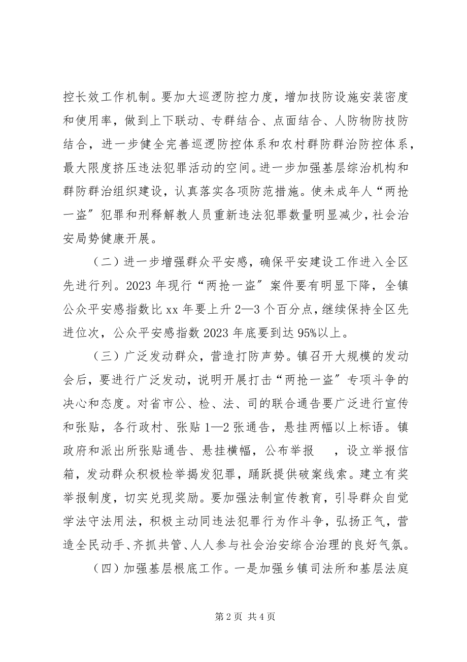 2023年镇开展打击“两抢一盗”犯罪专项斗争的工作方.docx_第2页