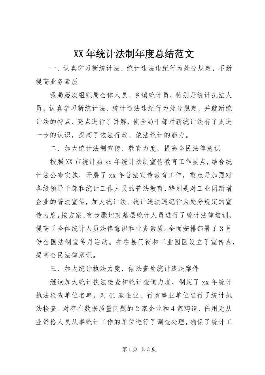 2023年统计法制年度总结.docx_第1页