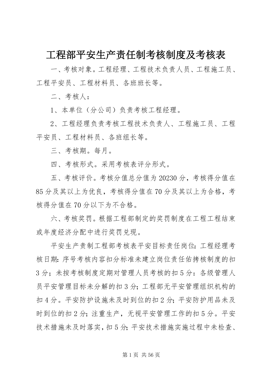 2023年项目部安全生产责任制考核制度及考核表.docx_第1页