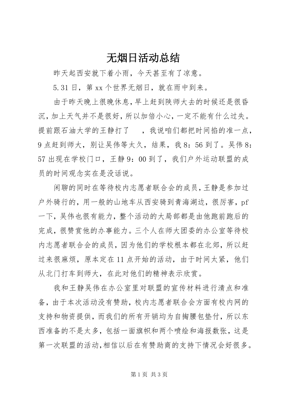 2023年无烟日活动总结.docx_第1页