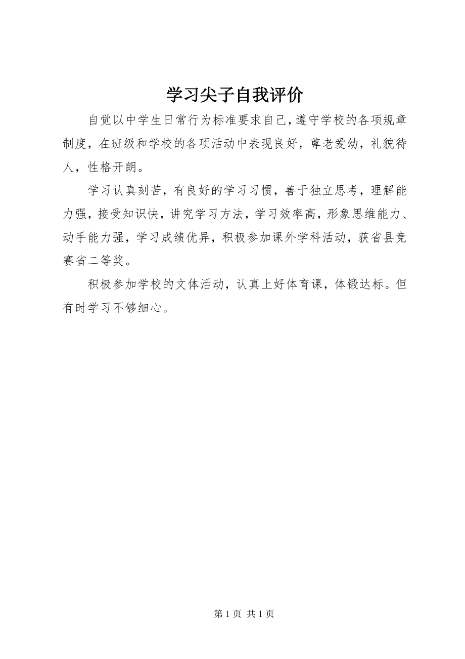 2023年学习尖子自我评价.docx_第1页