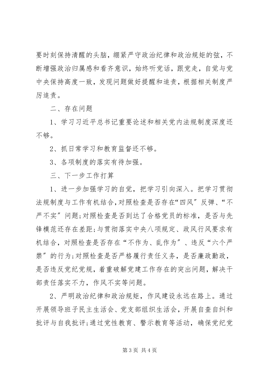 2023年学习贯彻落实党内法规制度自查报告.docx_第3页