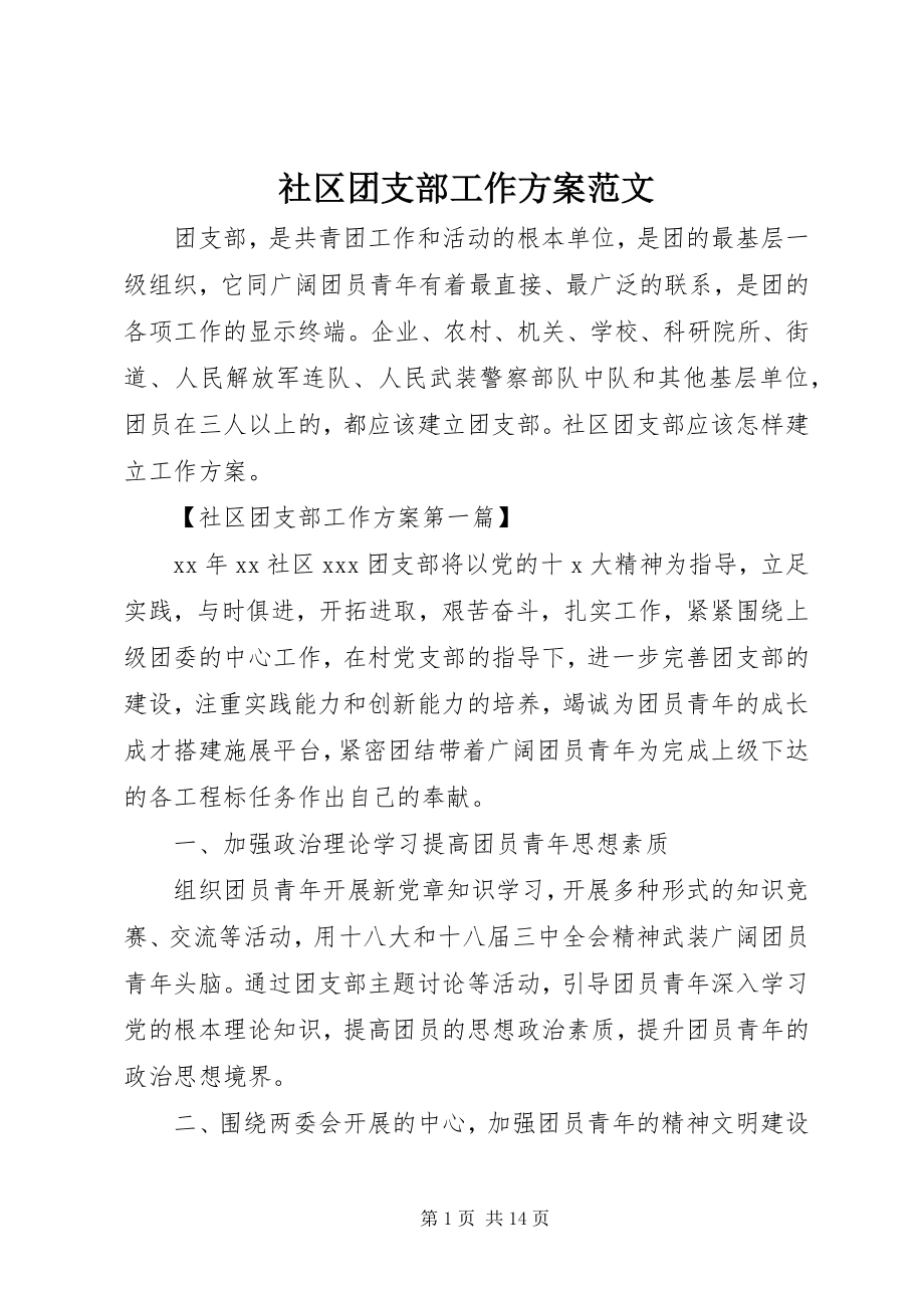 2023年社区团支部工作计划4.docx_第1页