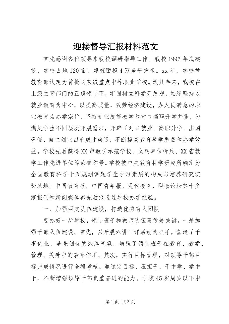 2023年迎接督导汇报材料.docx_第1页