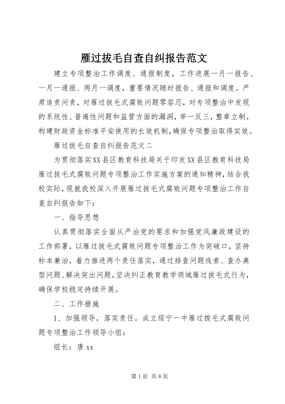 2023年雁过拔毛自查自纠报告2.docx_第1页