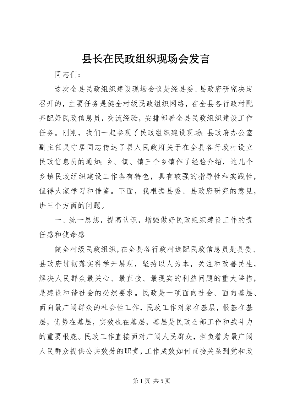 2023年县长在民政组织现场会讲话.docx_第1页