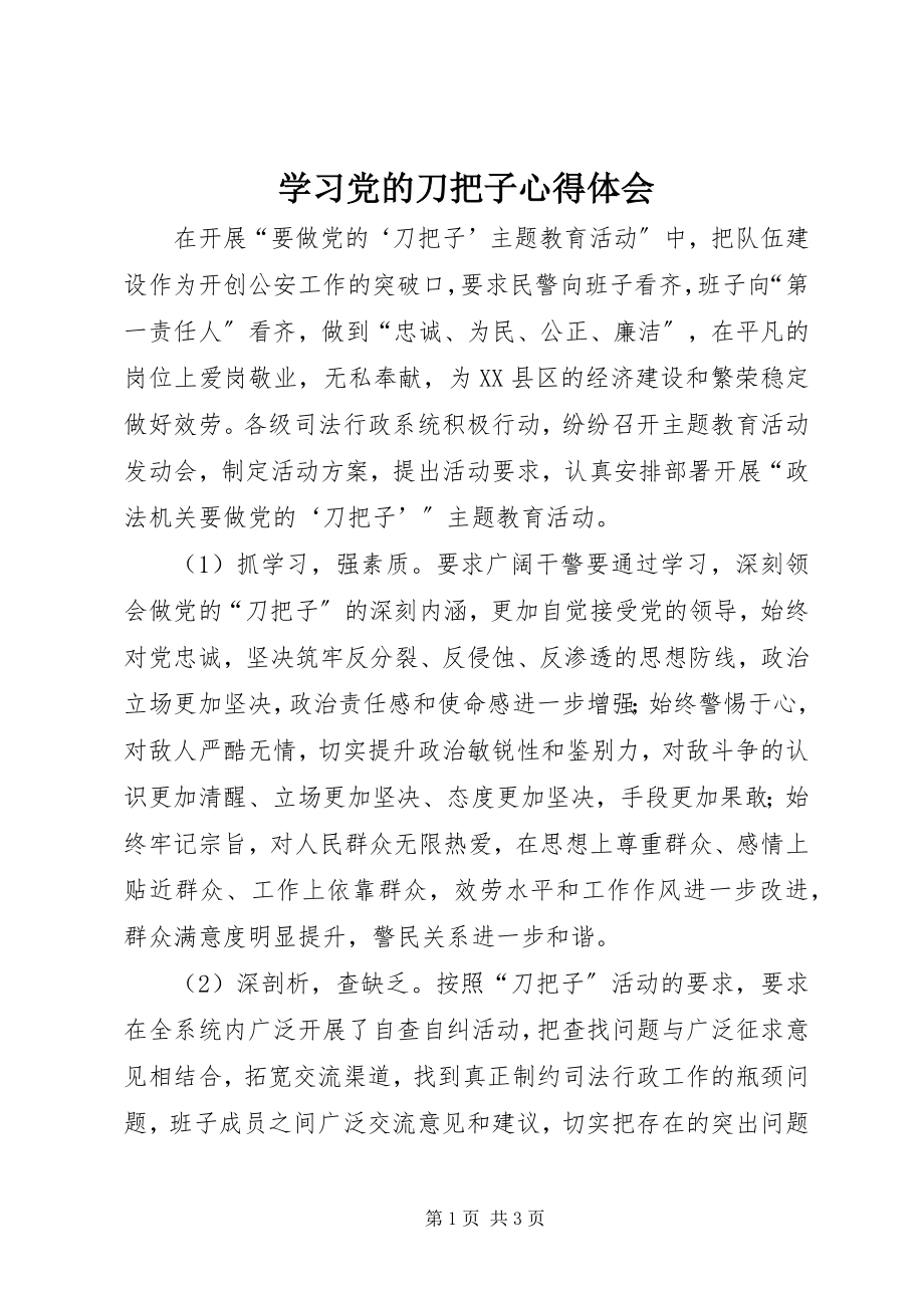 2023年学习党的刀把子心得体会.docx_第1页