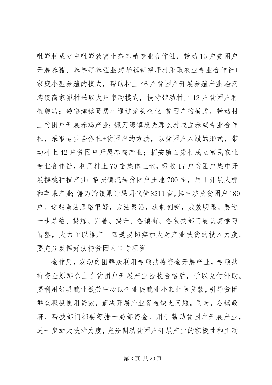 2023年县长在全市精准扶贫精准脱贫工作推进会上的汇报讲话.docx_第3页