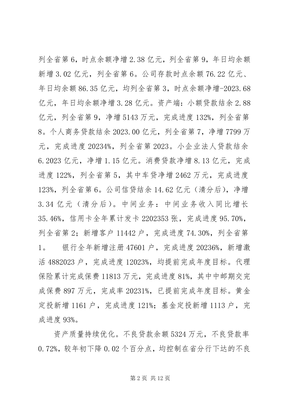 2023年银行经营管理工作汇报.docx_第2页