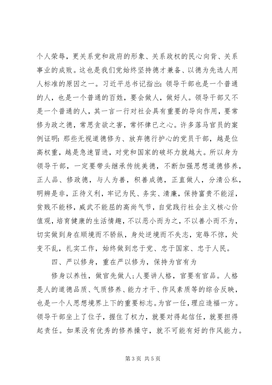 2023年一把手谈严以修身心得体会.docx_第3页