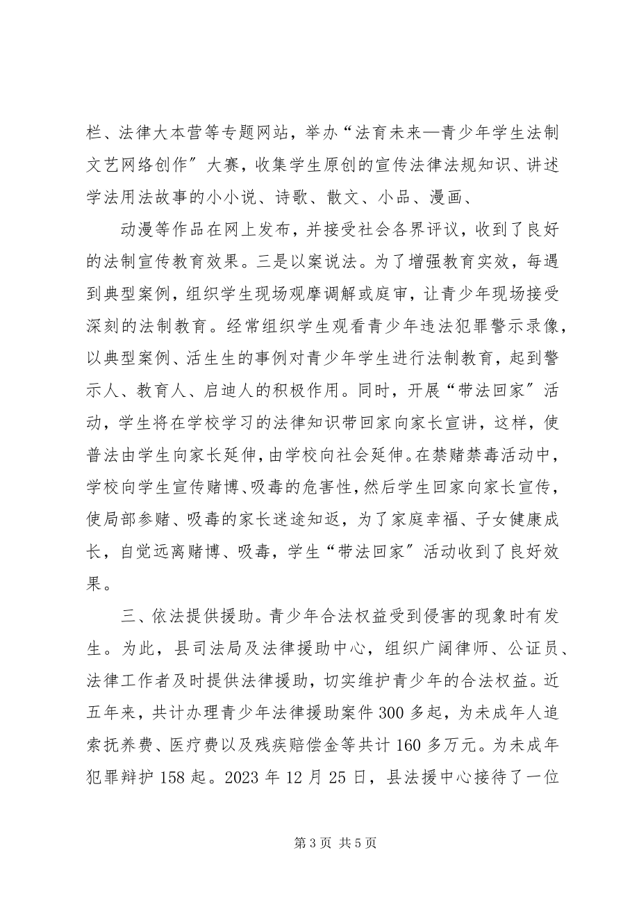 2023年青少年法制宣传教育情况汇报.docx_第3页