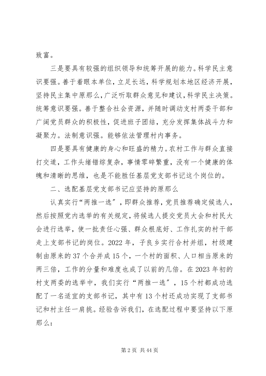 2023年选好基层党支部书记更好建设社会主义新农村.docx_第2页