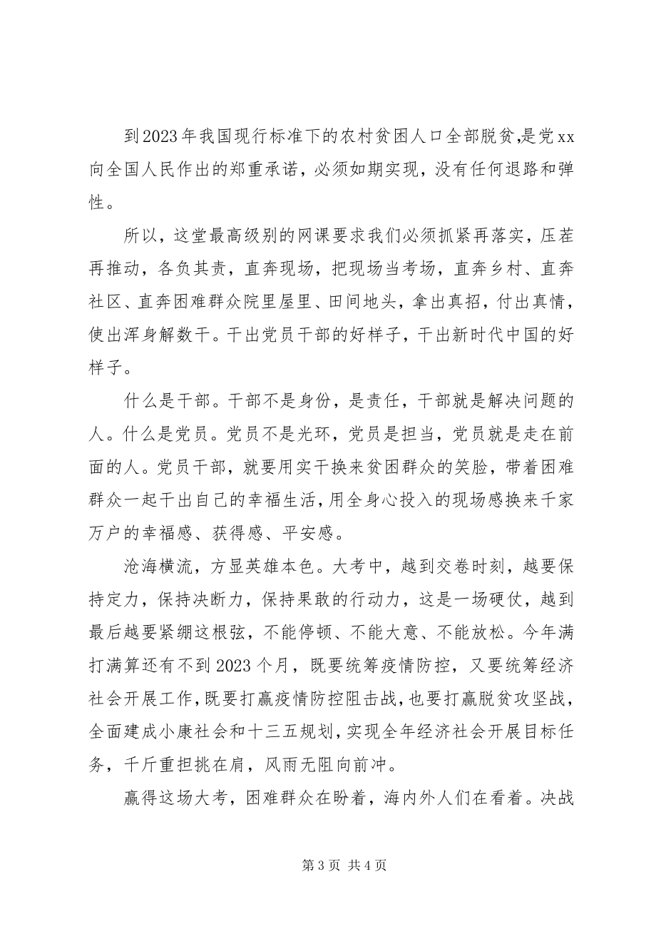 2023年学习贯彻决战决胜脱贫攻坚座谈会重要致辞精神心得体会二篇.docx_第3页