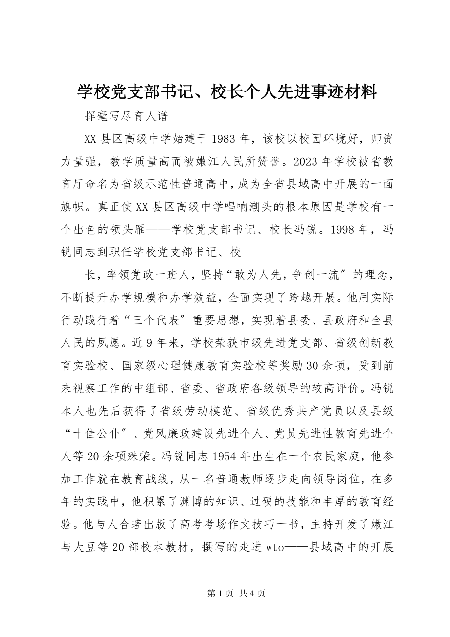 2023年学校党支部书记校长个人先进事迹材料.docx_第1页