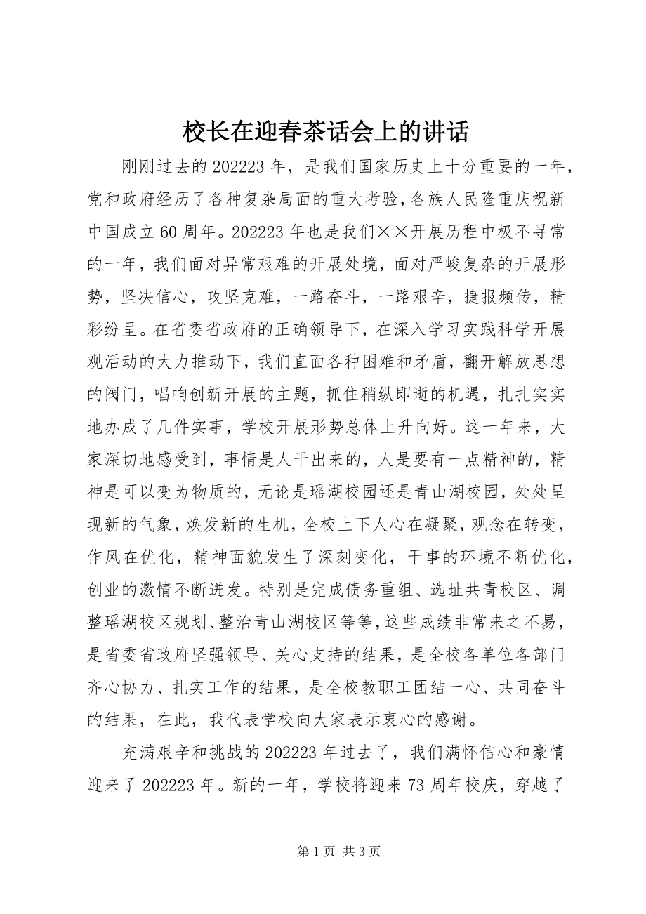 2023年校长在迎春茶话会上的致辞.docx_第1页