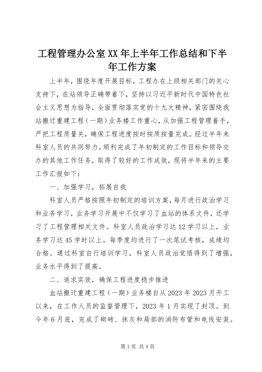 2023年项目管理办公室上半年工作总结和下半年工作计划.docx_第1页