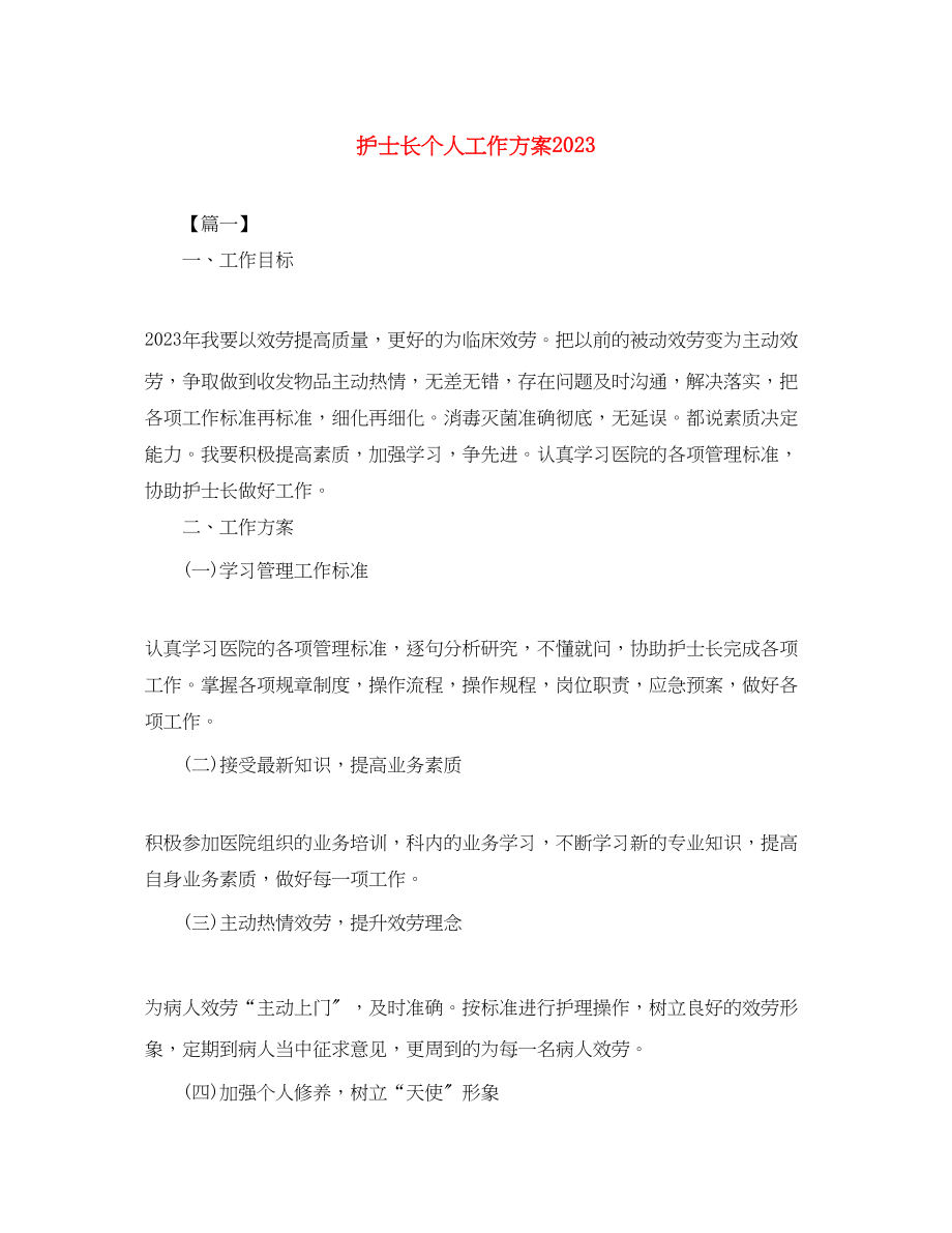 2023年护士长个人工作计划3范文.docx_第1页