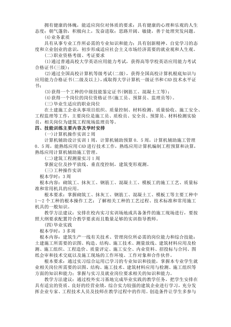 2023年建筑工程技术专业教学计划.doc_第2页