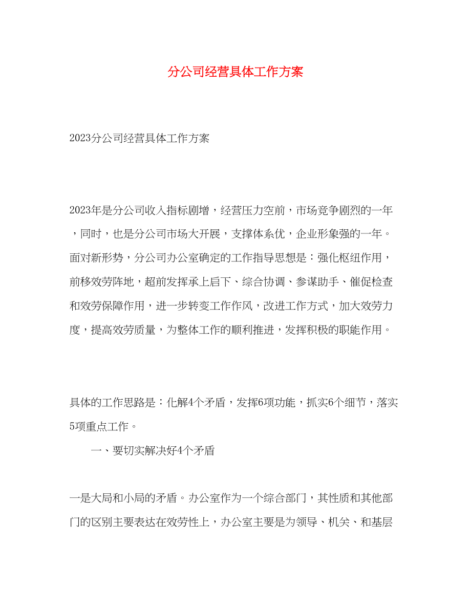 2023年分公司经营具体工作计划范文.docx_第1页