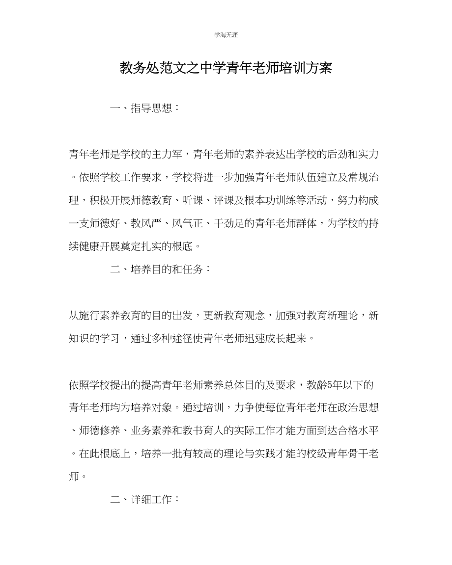 2023年教导处范文中学青教师培训计划.docx_第1页