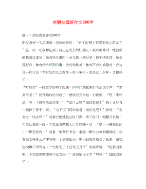 2023年有朋友真好作文600字.docx