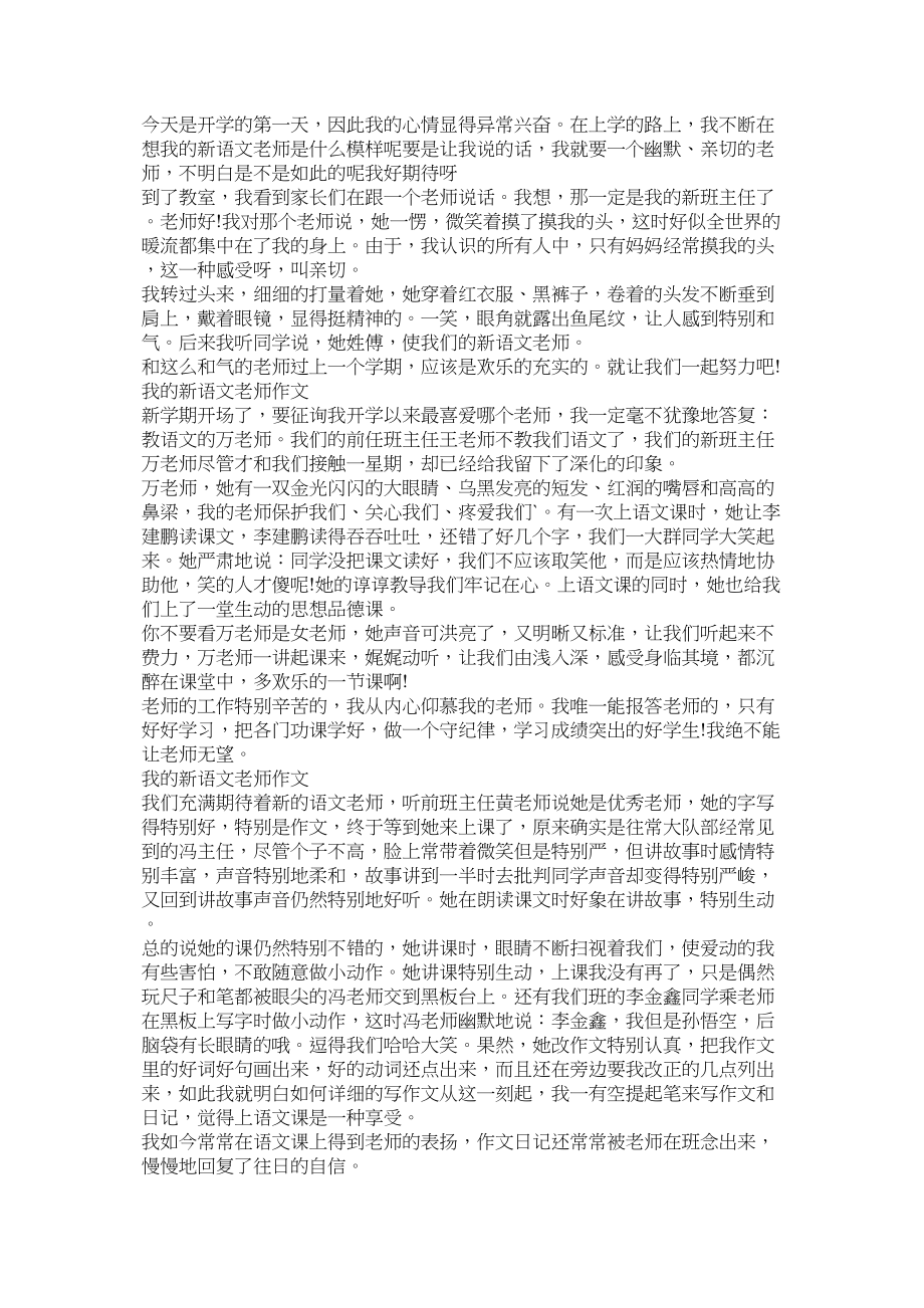 2023年我的新语文老师作文范文.docx_第3页