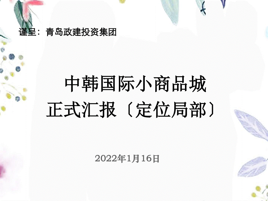 2023年中韩国际小商品城商业项目定位报告（教学课件）.ppt_第1页