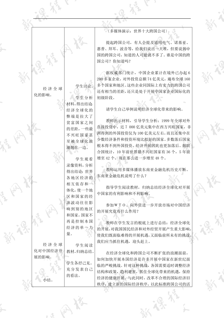 2023年九年级历史世界经济的全球化教案教学目标.doc_第3页