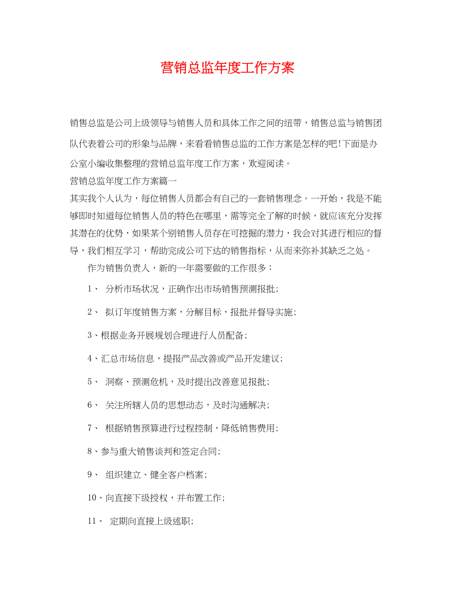 2023年营销总监度工作计划范文.docx_第1页