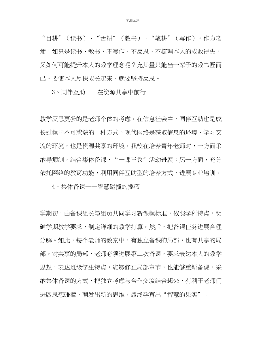 2023年教师个人计划总结青教师快速成长的有效途径读书心得.docx_第2页