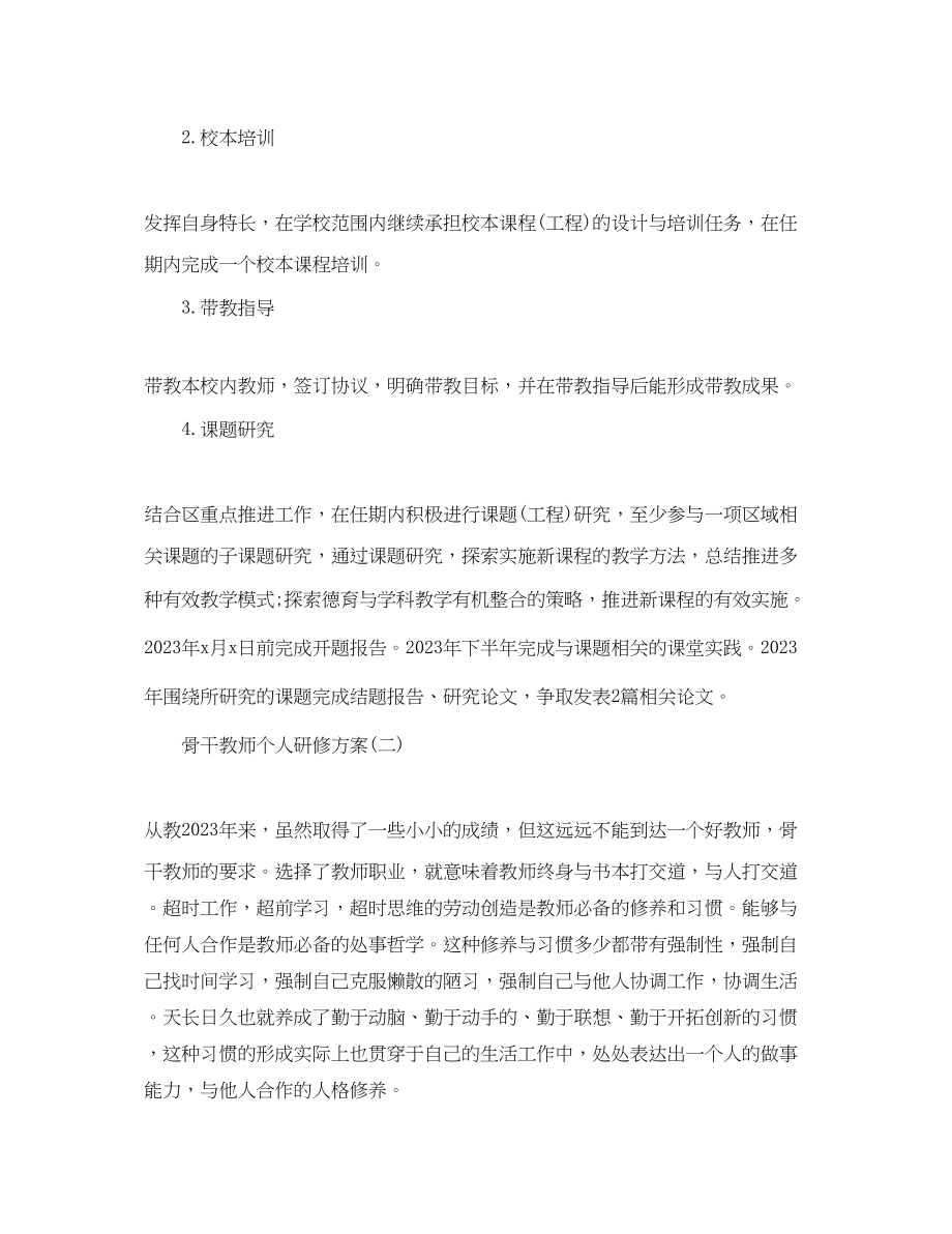 2023年骨干教师个人研修计划2范文.docx_第3页