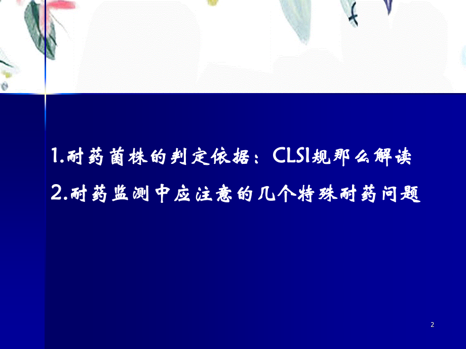 2023年耐药菌株的选择及判定（教学课件）.ppt_第2页