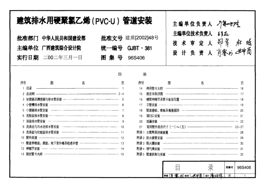 96S406：建筑排水用硬聚氯乙烯（PVC－U）管道安装.pdf_第3页