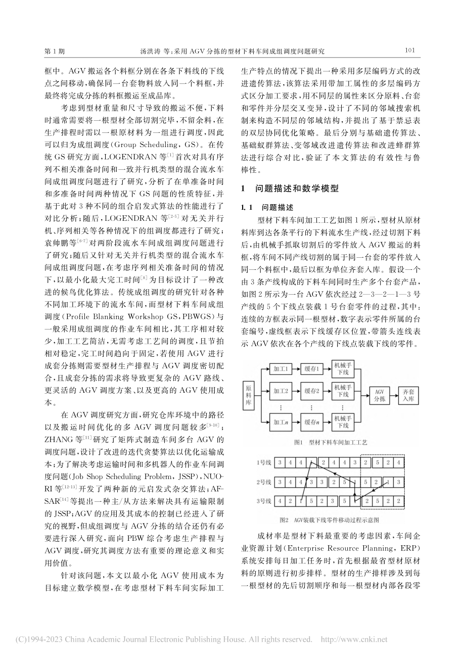 采用AGV分拣的型材下料车间成组调度问题研究_汤洪涛.pdf_第2页