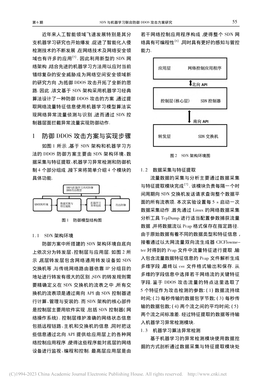 SDN与机器学习联合防御DDOS攻击方案研究_冯玮.pdf_第2页