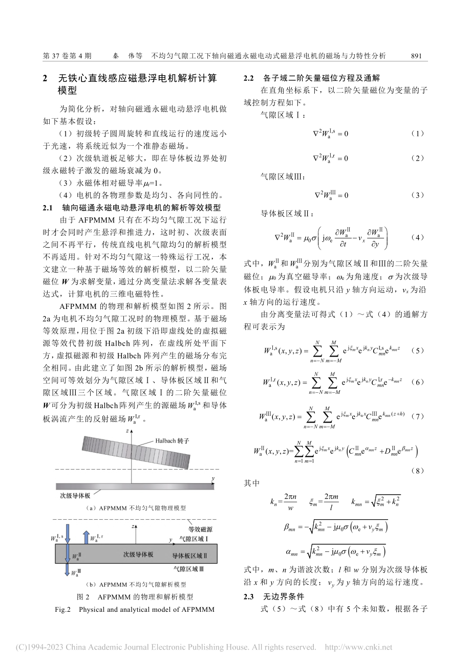 不均匀气隙工况下轴向磁通永...悬浮电机的磁场与力特性分析_秦伟.pdf_第3页