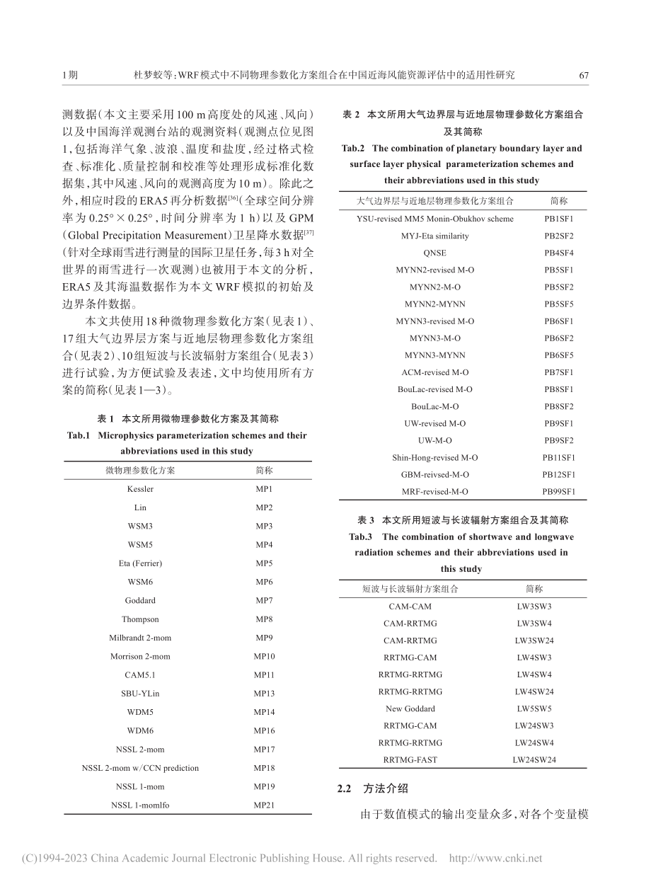 WRF模式中不同物理参数化...风能资源评估中的适用性研究_杜梦蛟.pdf_第3页